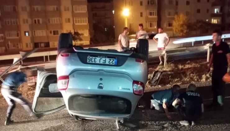 Alkollü şoför takla attı, yaralandı