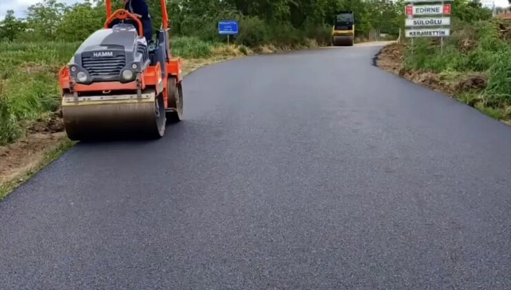 Edirne’de Köylerde Yol Üretim Çalışmaları Devam Ediyor