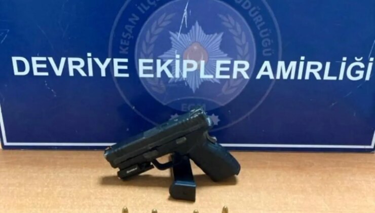 Keşan’da Ruhsatsız Tabanca Ele Geçirildi
