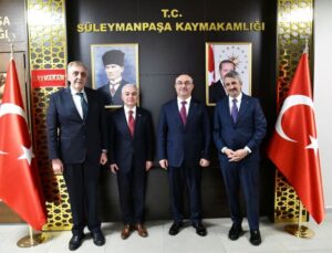 Edirne Valisi Sezer’den Süleymanpaşa Kaymakamı Tunçer’e ziyaret