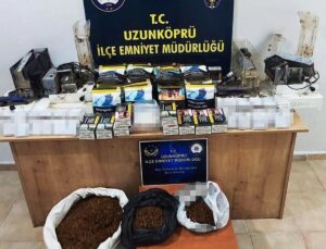 Edirne’de kaçak tütün ve makaron operasyonu
