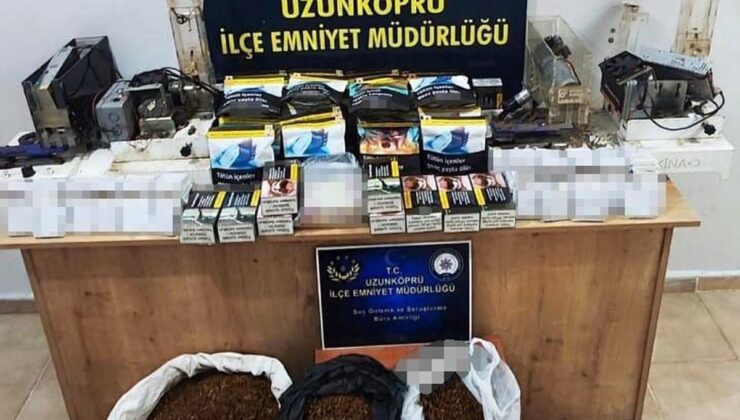 Edirne’de kaçak tütün ve makaron operasyonu