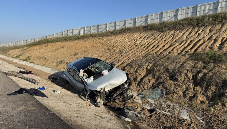 Edirne’de devrilen arabadaki 4 kişi yaralandı