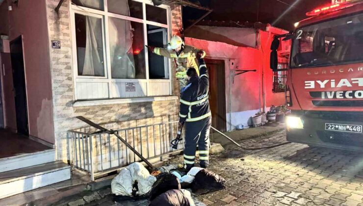 Edirne’de mesken yangını