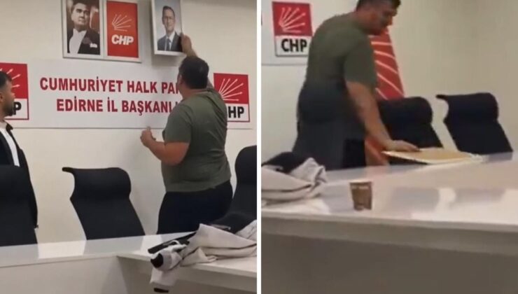 CHP Edirne Vilayet Başkanlığı’ndaki Özgür Özel portresi kaldırıldı