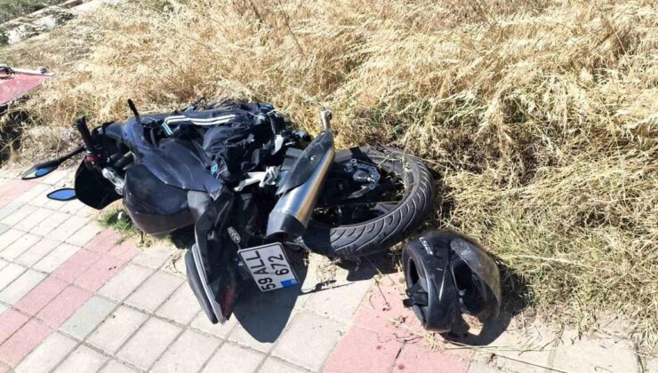 Keşan’da araba ile çarpışan motosikletin şoförü yaralandı