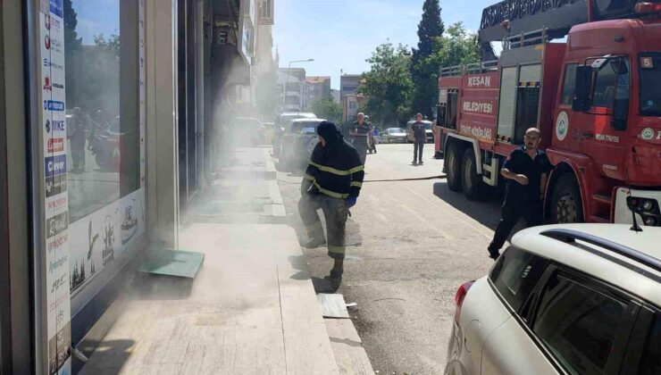 Keşan’da saunada yangın: 4 kedi kurtarıldı