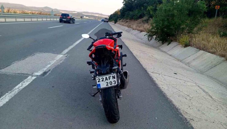 Keşan’da araba ile çarpışan motosiklet şoförü yaralandı